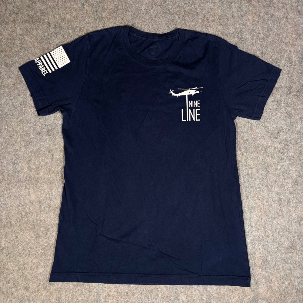 Nine Line Apparel T-Shirt Mens M Navy Blue Pledge of Allegiance American Flag